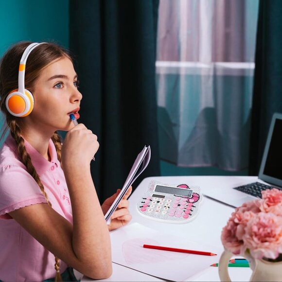 Hello Kitty Crystal Rhinestone Calculator Cute Sparkly Desktop Solar Calculator - Picture 4 of 8